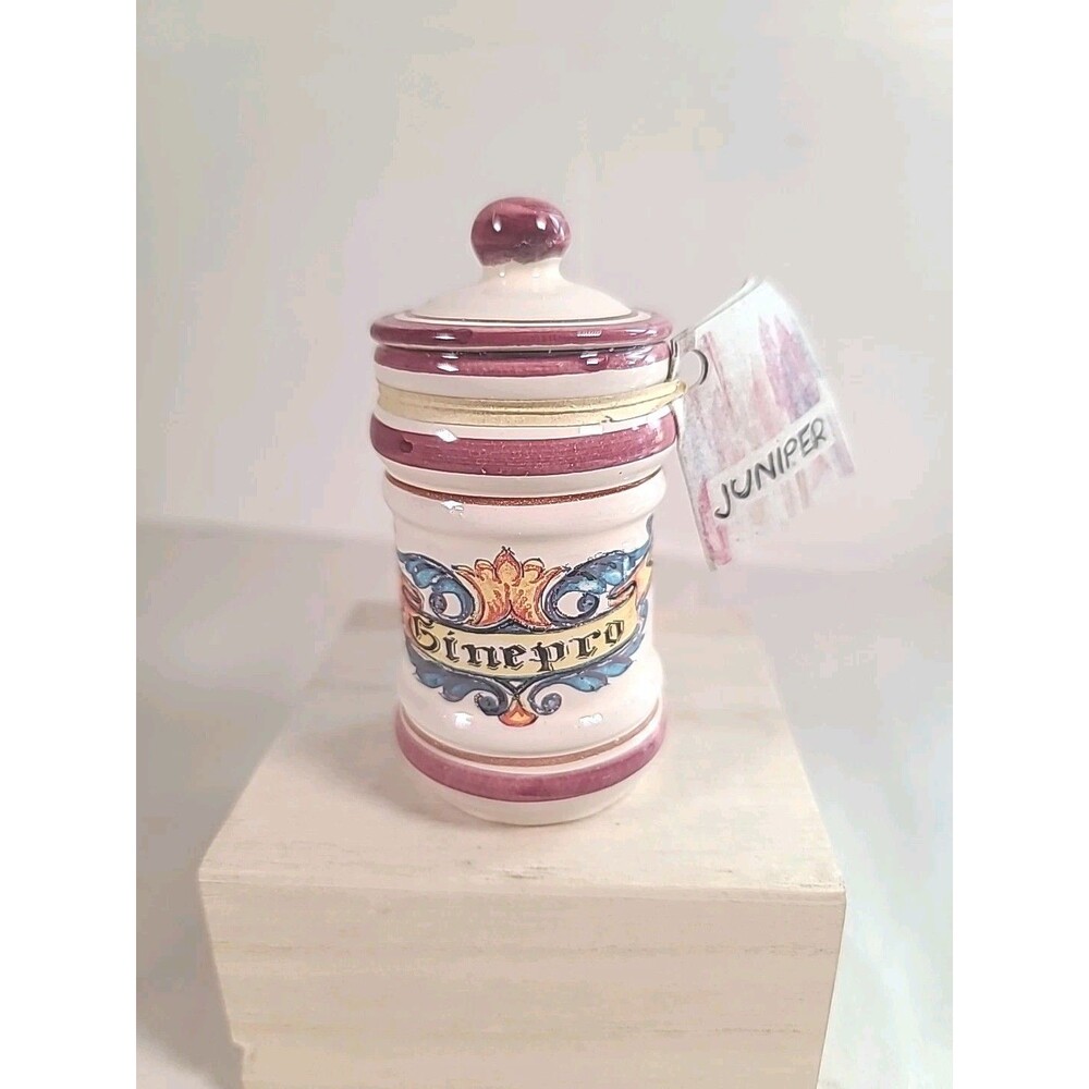 Rare SEALED NOS Vintage Prodotta In Italia Ceramica Terracotta Juniper Spice Jar